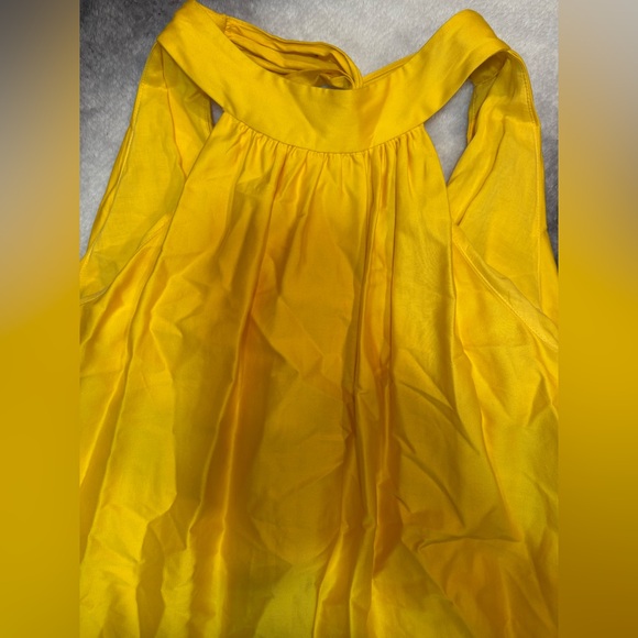 Alice + Olivia Jovie Yellow Halter Ruffle Maxi Dress Size Small - Picture 10 of 14